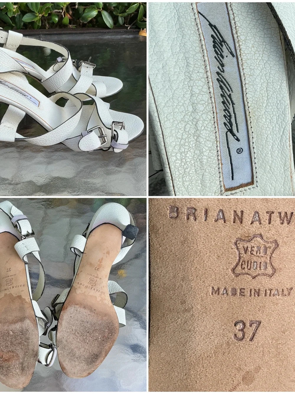 Brian Atwood White Strappy Sandals